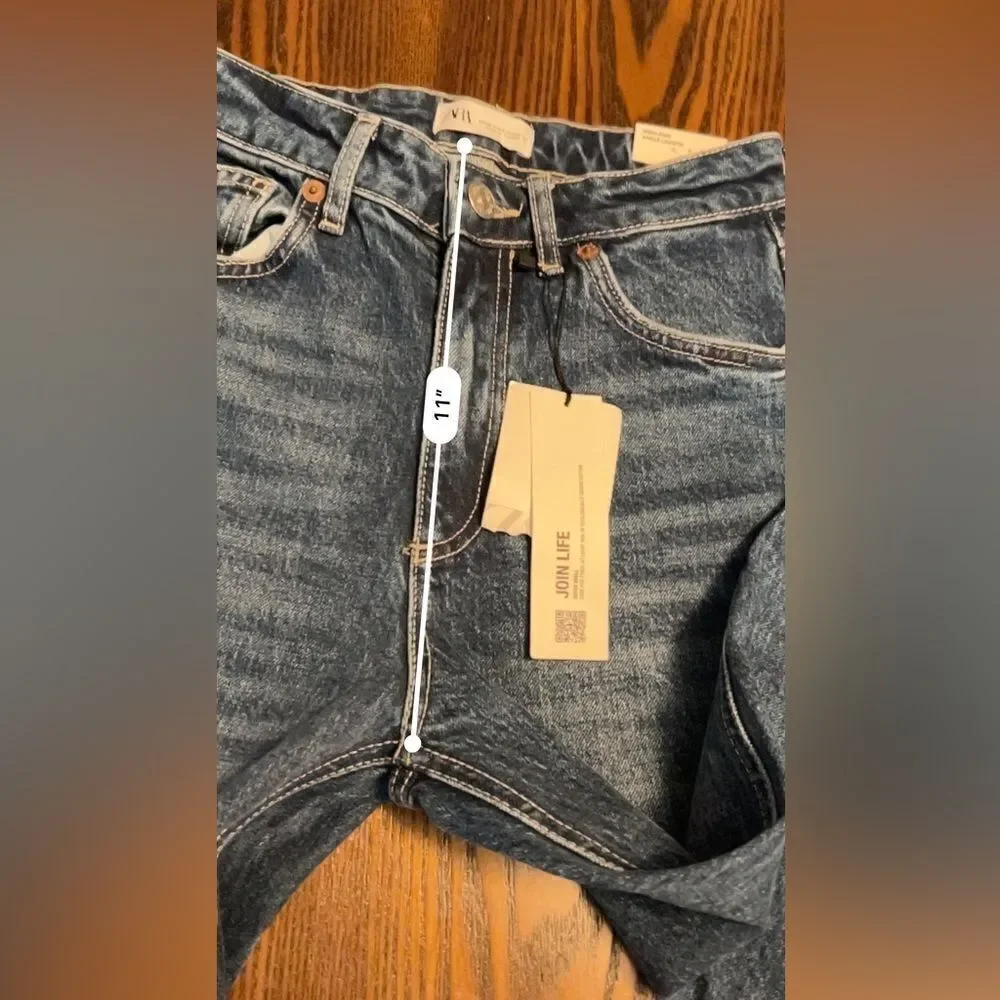 Zara high rise‎ ankle length jeans slim women’s US size 4 classic blue denim NWT